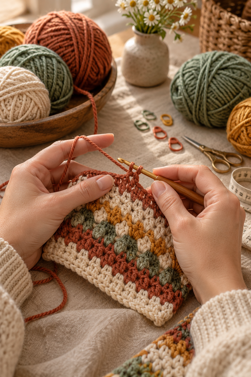 Counting crochet stitches