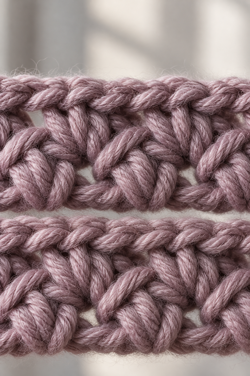 Two-row crochet texture close-up